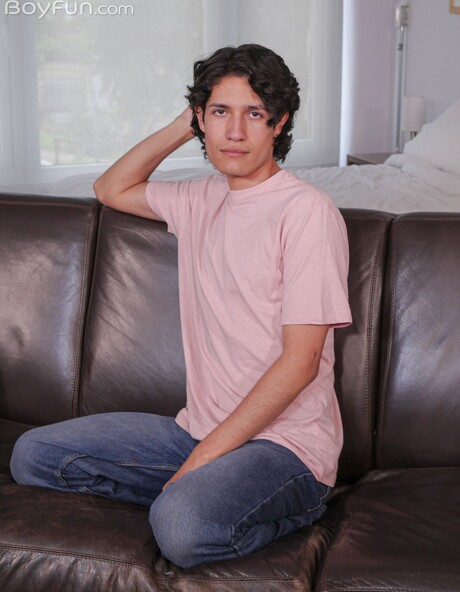 Sexy latino boy Danny Collins playing with his huge uncut dick